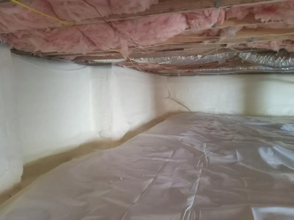 Crawl space encapsulation with closed-cell spray foam for Roof Leak Repair in Scio